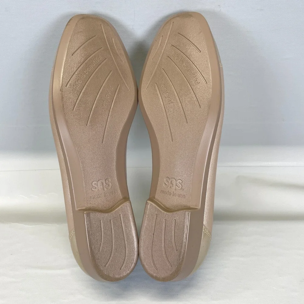 SAS Coco Ballet Flats Womens Size 8 N Beige Blush Leather Slip On Comfort Shoes